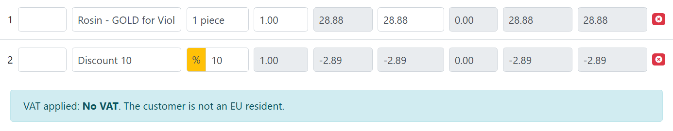 Legally correct invoices